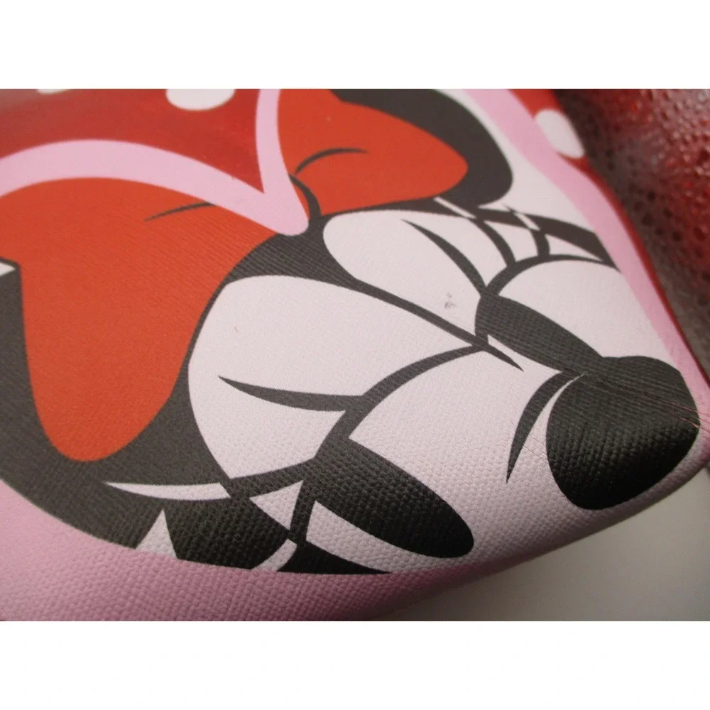Disney Minnie Mouse Red Metallic Polka Dot Heart Makeup Bag Cosmetic Pouch